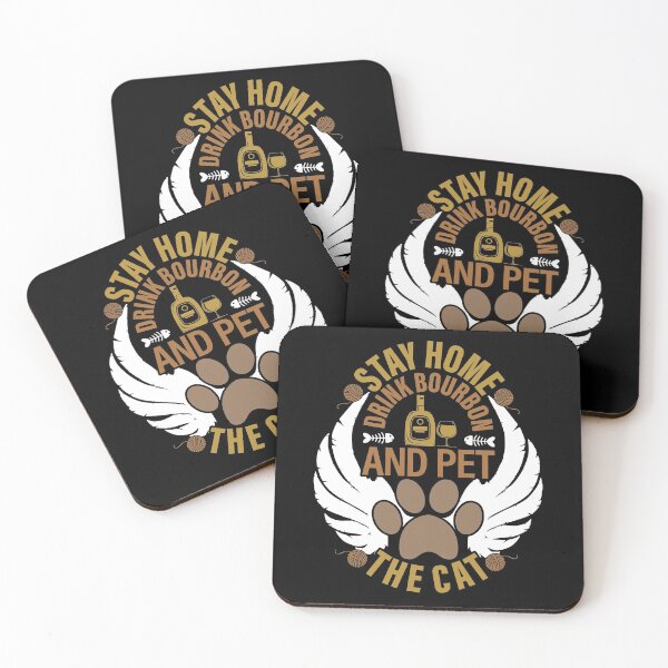 Item preview, Stay Home Drink Bourbon And Pet The Cat Lover designed and sold by GravitiTees.