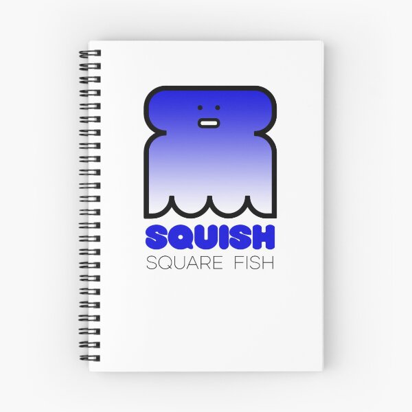 Aperçu de l'œuvre Poisson carré amusant Squish Fish Bleu créée et vendue par Quooki.
