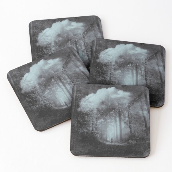 Item preview, elemental - man walking through moody surreal forest designed and sold by Dyrk Wyst Redbubble Shop.
