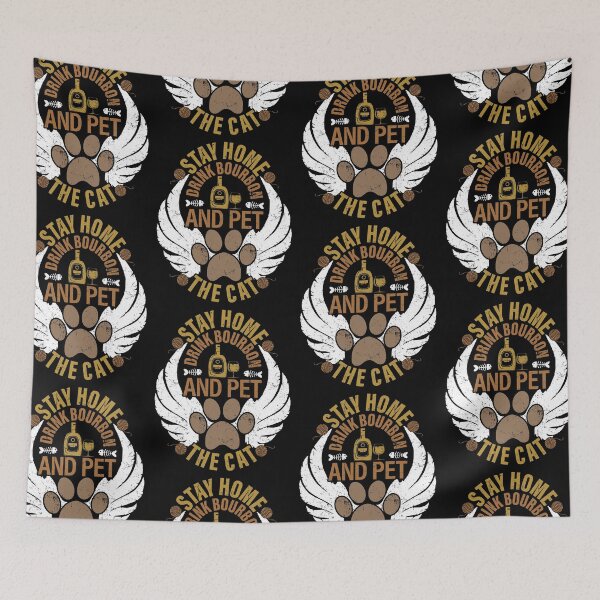 Item preview, Stay Home Drink Bourbon And Pet The Cat Hugger designed and sold by GravitiTees.
