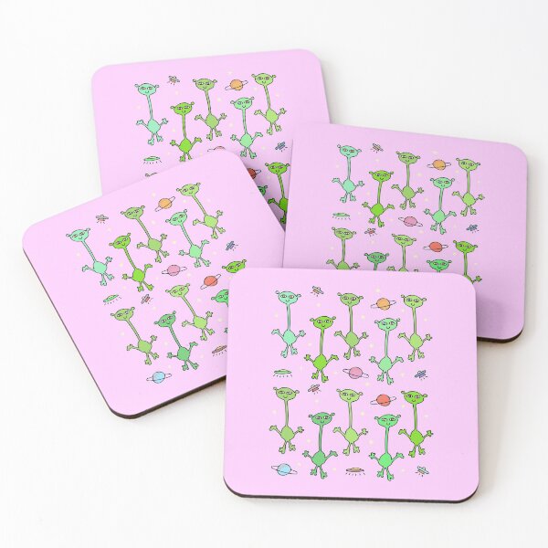 Item preview, Cute and Colorful Cartoon Alien Pattern (pink) designed and sold by Davey's Designs.