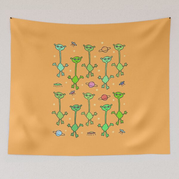 Item preview, Cute and Colorful Cartoon Alien Pattern (orange) designed and sold by Davey's Designs.