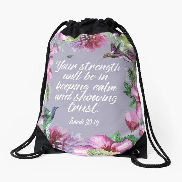 2021 YEARTEXT (Hummingbirds and Flowers) Drawstring Bag