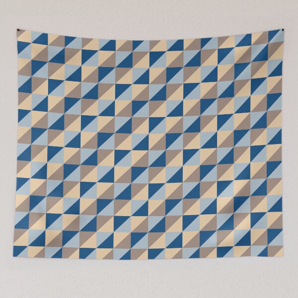 Item preview, Minimal ornament with triangles in classic blue color palette variation designed and sold by acidmit.