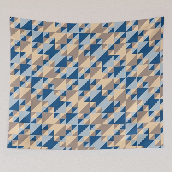 Item preview, Simple ornament with triangles in classic blue color palette variations designed and sold by acidmit.