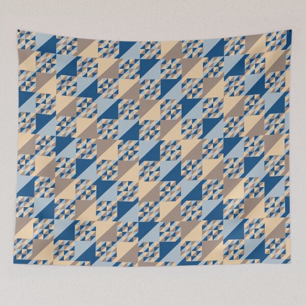 Item preview, Triangles in a minimal ornament in classic blue color palette variations designed and sold by acidmit.