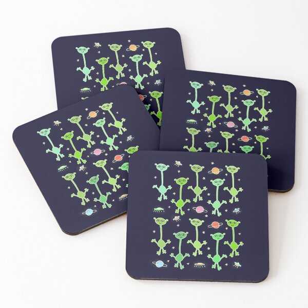 Item preview, Cute and Colorful Cartoon Alien Pattern (deep space blue) designed and sold by Davey's Designs.