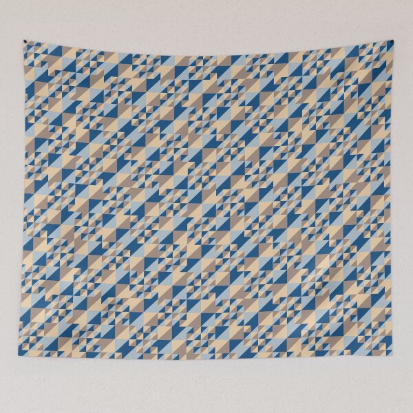 Item preview, Triangles in a simple ornament in classic blue color palette variations designed and sold by acidmit.