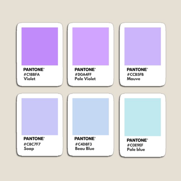 Light purple gradient pantone color swatch Magnet for Sale by softlycarol