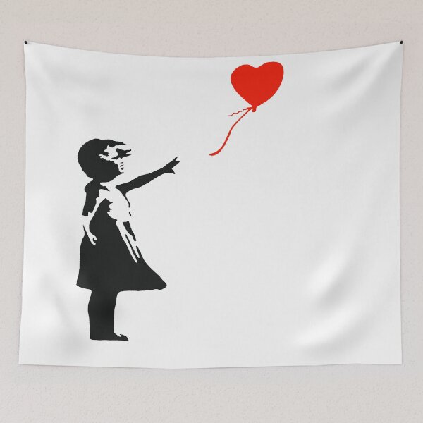 Item preview, Girl With Red Heart Balloon designed and sold by WE-ARE-BANKSY.