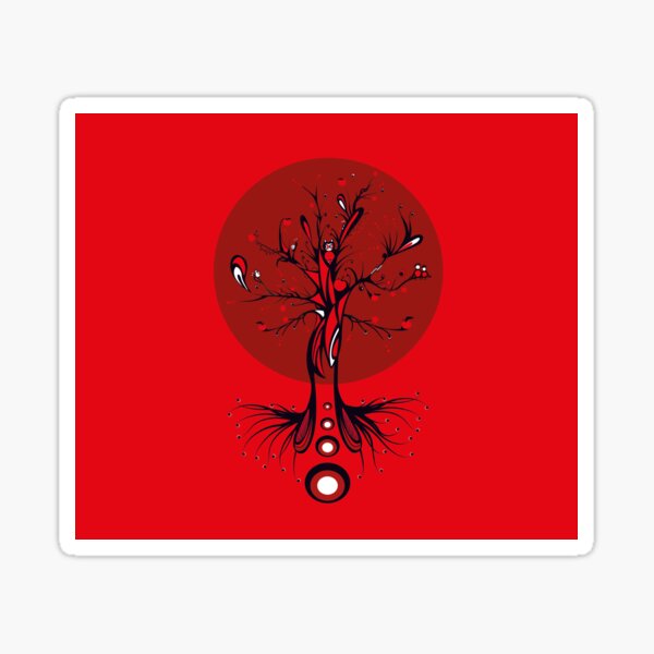 Small red tree Sticker