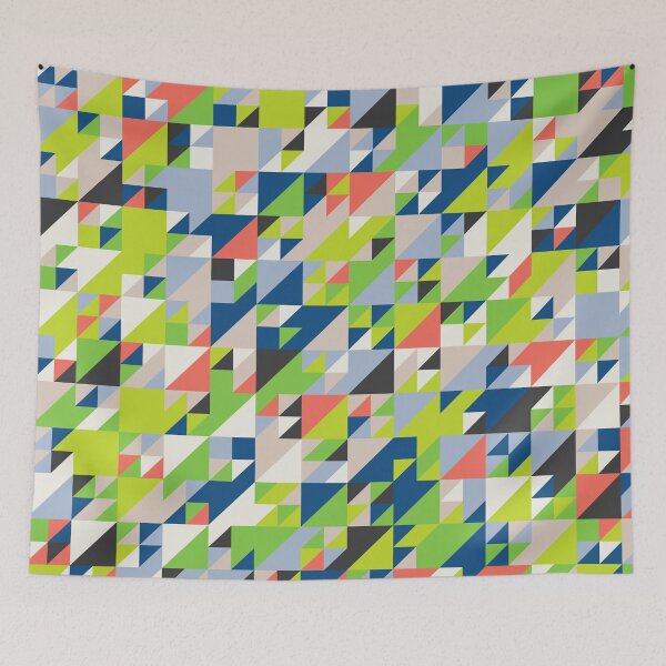 Item preview, Abstract mosaic with triangles in random classic blue color palette variation designed and sold by acidmit.
