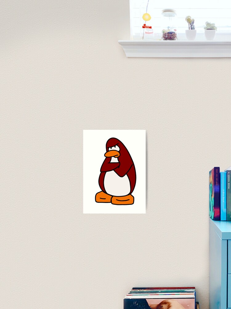 Club Penguin Personalized Birthday Card - Red Heart Print