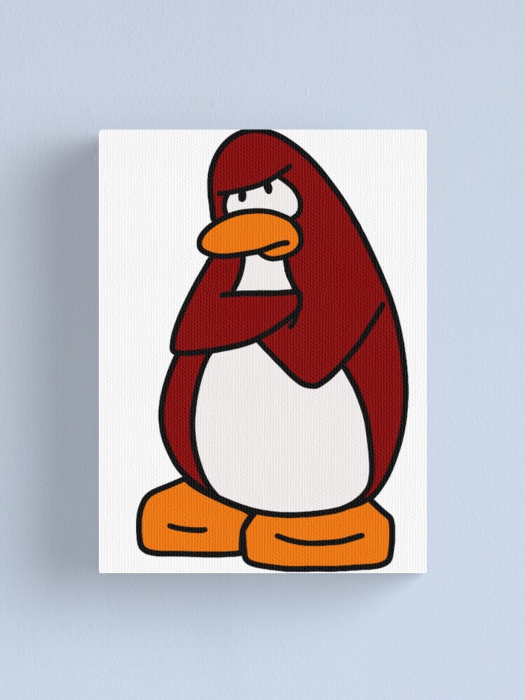 Custom Club Penguin Meme Landscape Canvas Print By Cm-arts