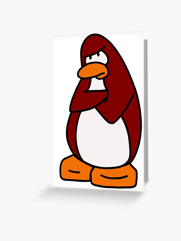 Tarjetas de felicitación «Club Penguin gran meme rojo» de nikkihistory |  Redbubble