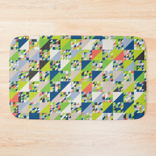 Item preview, Triangles in an abstract mosaic in random classic blue color palette variations designed and sold by acidmit.