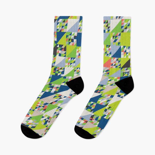 Item preview, Triangles in an abstract mosaic in random classic blue color palette variations designed and sold by acidmit.