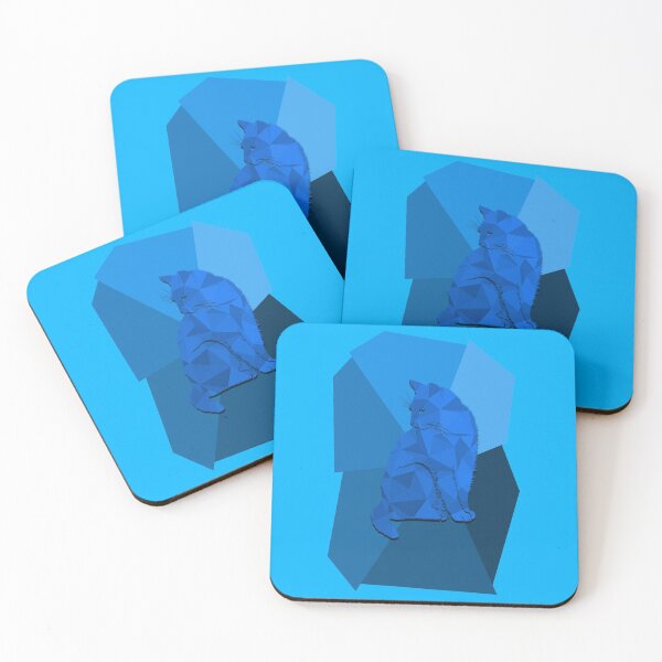 Item preview, Cat Polygon in Blue designed and sold by GiftWorks.
