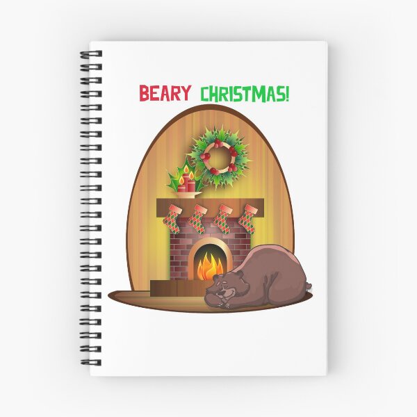 Item preview, Beary Christmas Sleeping Bear with Fireplace designed and sold by LeftFieldFunny.