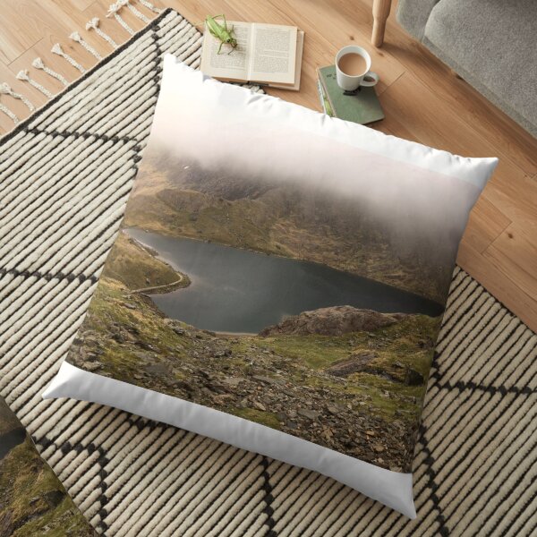 Glaslyn, Heart-Shaped Lake in Snowdonia (Larger Image) Floor Pillow