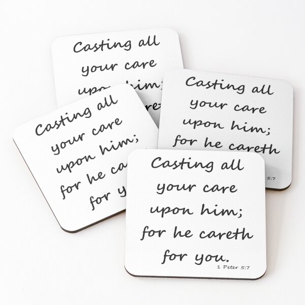 Item preview, Bible Verse 1 Peter 5:7 KJV Casting all your care upon him; for he careth for you designed and sold by JM-ESTONIA.