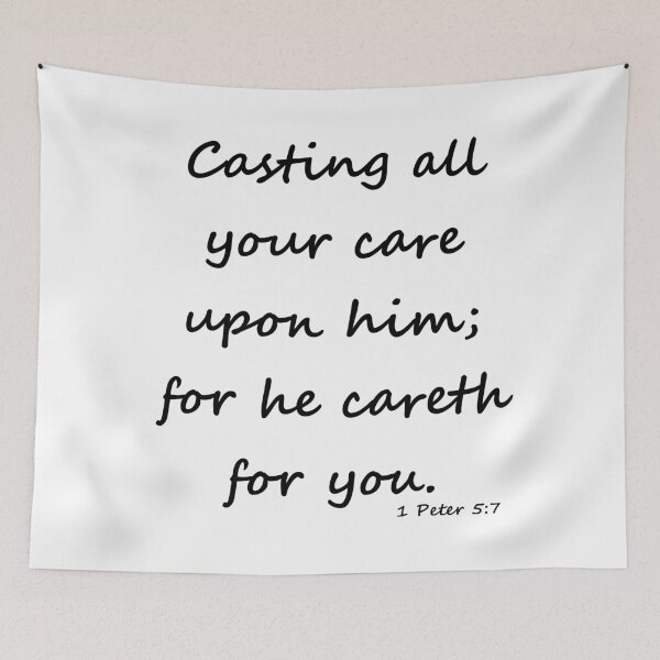 Item preview, Bible Verse 1 Peter 5:7 KJV Casting all your care upon him; for he careth for you designed and sold by JM-ESTONIA.