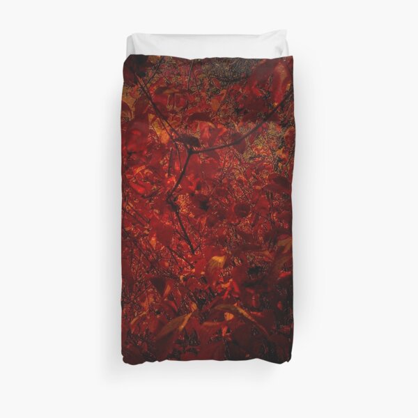 Red fire forest Duvet Cover