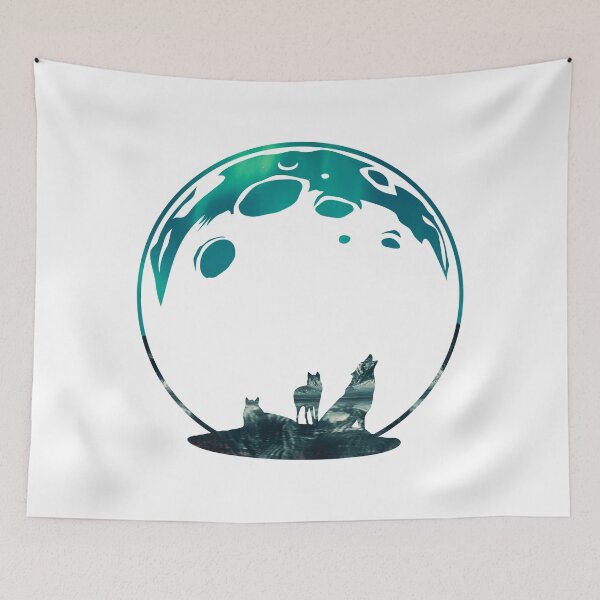 Item preview, Wolves Moon Aurora Sky Art designed and sold by zeliche mohammed.