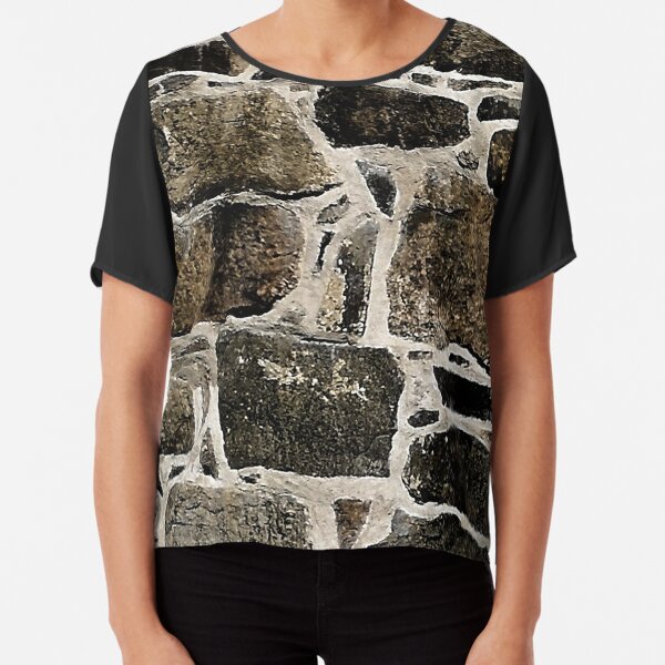 Old stone brick wall II Chiffon Top