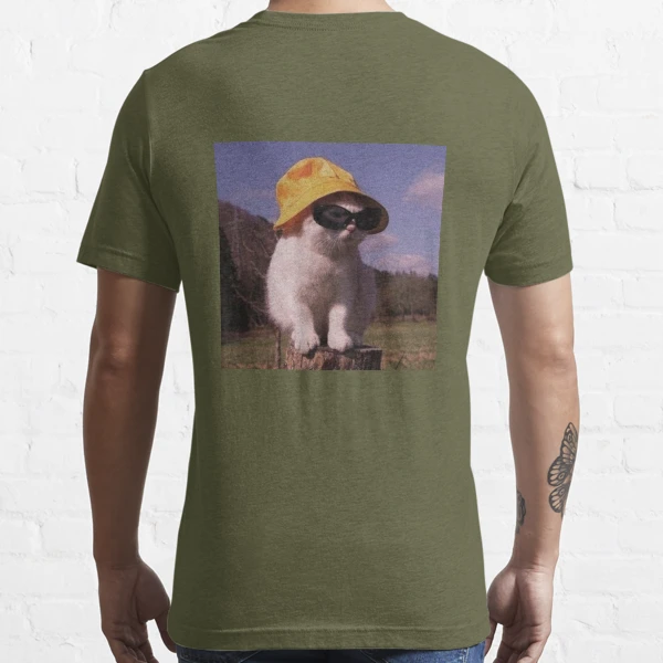 Cat using hat and sunglasses Essential T-Shirt for Sale by