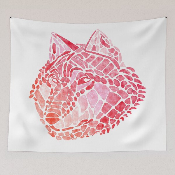 Item preview, Pink Wolf Painted Mosaic Illustration designed and sold by Brooke Gazarek.