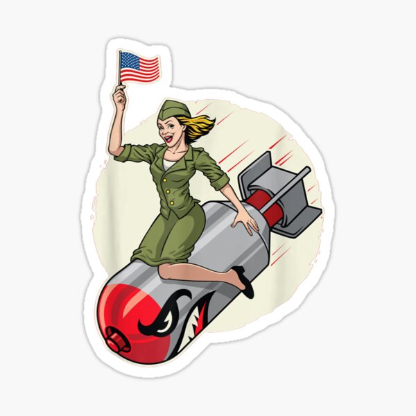 Girl Riding Bomb Stickers Redbubble 7831