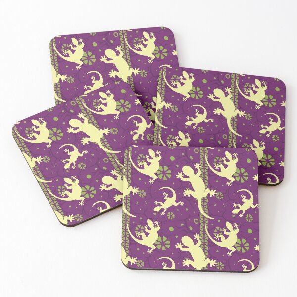 Item preview, Gecko Lizards Purple Green Pattern designed and sold by CreativeBridge.