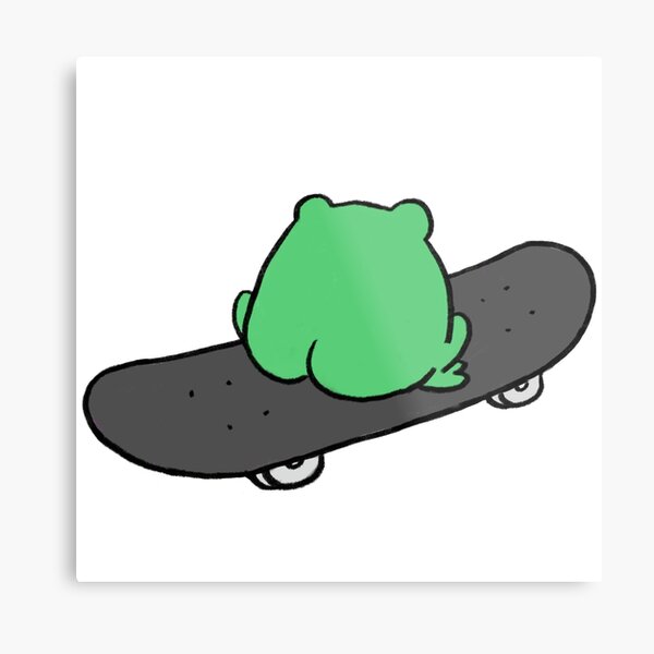 NEUWARE! Dekofigur Frosch auf Skateboard 14cm Keramik Skater-Frosch 