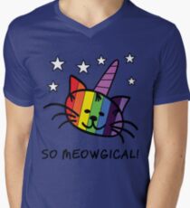 Unicorn Cat UniKitty So Meowgical T Shirt Men's V-Neck T-Shirt