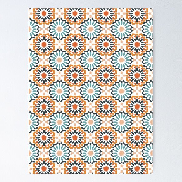Item preview, Bohemian Moroccan tile Retro Abstract Multi Color Pattern designed and sold by flare-creative.