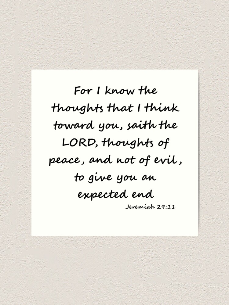 Bible Verse Jeremiah 29:11 KJV For I know the thoughts that