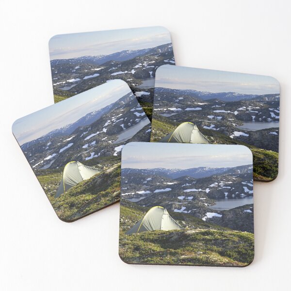 Item preview, A Lone Tent Overlooking the Dramatic Views in the Norwegian Mountains designed and sold by AWomanAfoot.