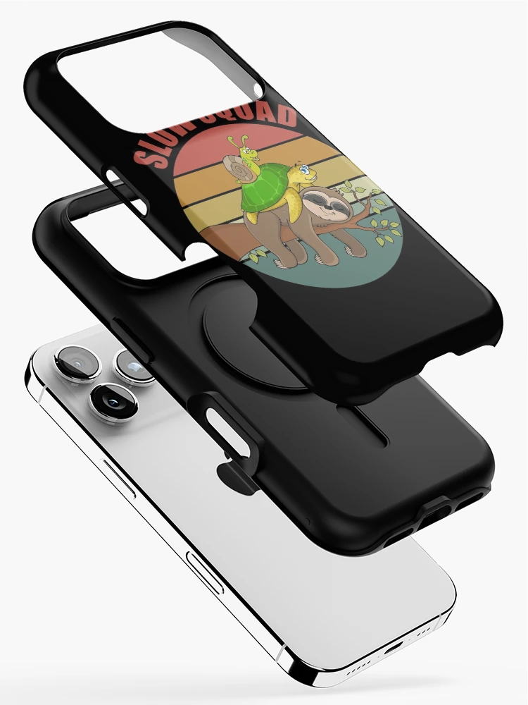 Thumbnail 2 of 4, iPhone Case, Slow Squad - Slug Riding Turtle Riding Sloth designed and sold by Giacob.