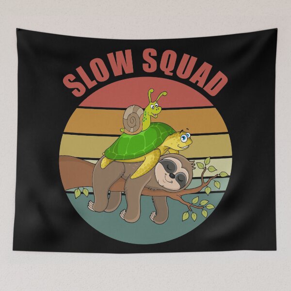 Item preview, Slow Squad - Slug Riding Turtle Riding Sloth designed and sold by Giacob.