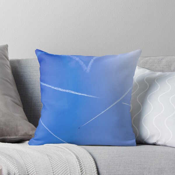 Aperçu de l'œuvre Trois avions volant sur le fond de ciel bleu, formant un symbole de coeur de fumée dense créée et vendue par trinitronboy.