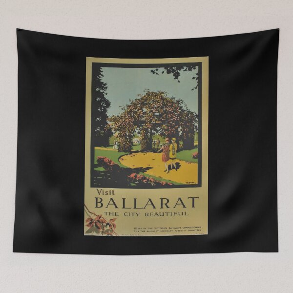 Item preview, retro classic Visit Ballarat poster designed and sold by CorasPosters.