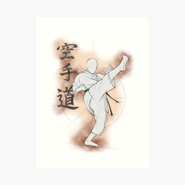 Karate Kick | Mae geri drawing by Fiore Tartaglia Kunstdruck