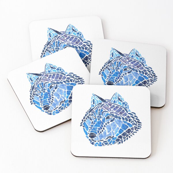 Item preview, Blue Wolf Painted Mosaic Illustration designed and sold by Brooke Gazarek.