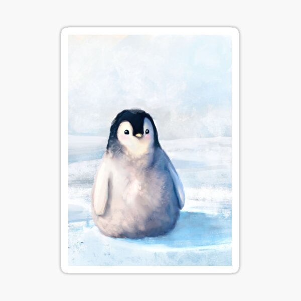 Cute Fluffy Penguin Sticker