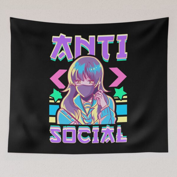 Item preview, Cute Anti Social Vaporwave Anime Girl Antisocial designed and sold by NathanRoger.