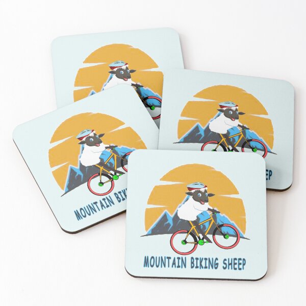 Item preview, "MOUNTAIN BIKING SHEEP" funny mountain biking sheep pun perfect gift for sheep lovers and mountain bike lovers designed and sold by Morja2015.