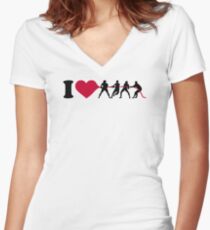 I love Tug of war Women's Fitted V-Neck T-Shirt