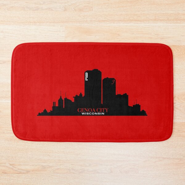 Item preview, Genoa City, Wisconsin Skyline - Red Background designed and sold by PawsitiveMum.