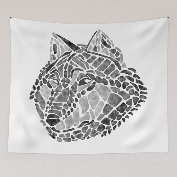 Item preview, Black Wolf Painted Mosaic Illustration designed and sold by Brooke Gazarek.